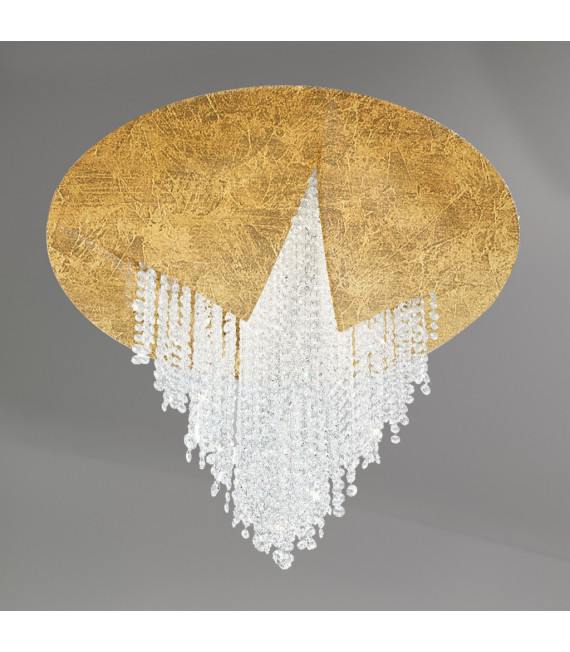 Design-Deckenleuchte aus Gusseisen mit Blattgold 1-flammig 34cm