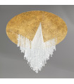 Plafonnier Design Fonte Feuille d'or 1 ampoule 34cm