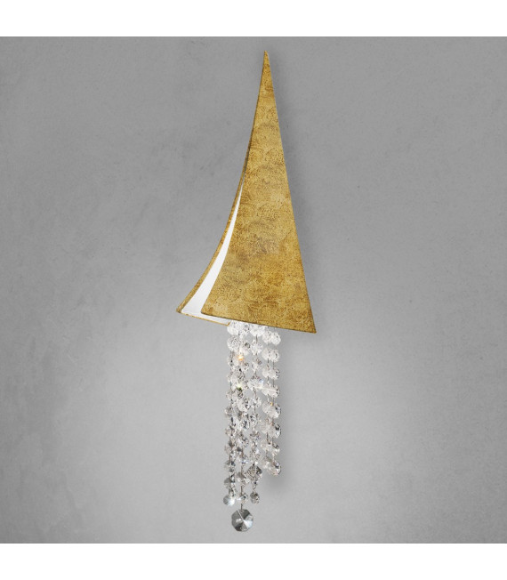 Applique design Fonte Feuille d'or 1 ampoule 70cm