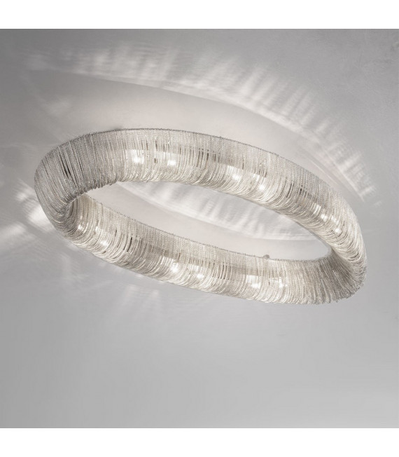 Ceiling light Cloud Polished chrome 12 bulbs 200cm