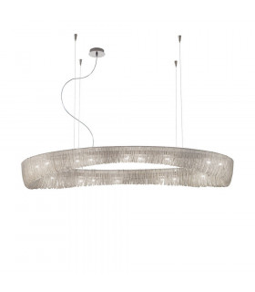 Plafoniera Cloud Cromo lucido 20 lampadine 200cm