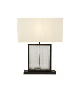 Clarendon table lamp Glass, plastic, velvet, white mild steel, Black, Clear 1 bulb 37cm