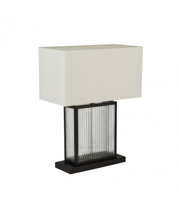 Lampada da tavolo Clarendon Vetro, plastica, velluto, acciaio dolce bianco, nero, trasparente 1 lampadina 37 cm
