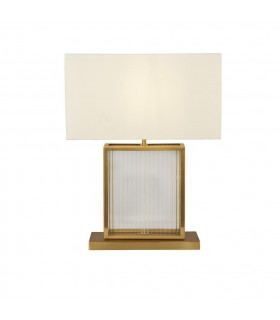 Clarendon table lamp Glass, plastic, velvet, white mild steel, satin brass, Clear 1 bulb 37cm