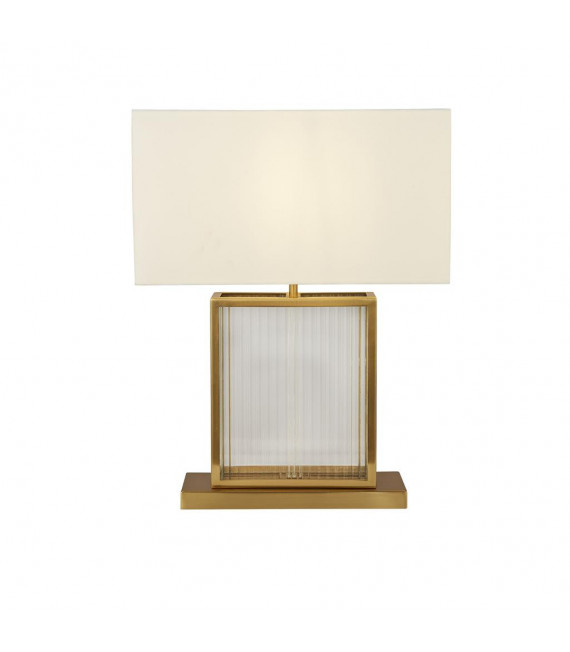 Lámpara de mesa Clarendon Vidrio, plástico, terciopelo, acero dulce blanco, latón satinado, Transparente 1 bombilla 37cm