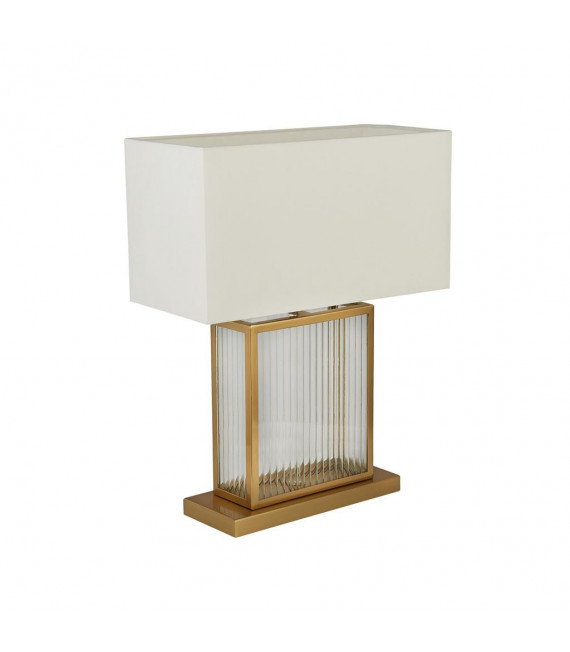 Lampe de table Clarendon Verre,plastique,velours,acier doux blanc,laiton satiné,Transparent 1 ampoule 37cm
