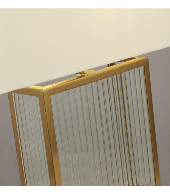 Lampe de table Clarendon Verre,plastique,velours,acier doux blanc,laiton satiné,Transparent 1 ampoule 37cm