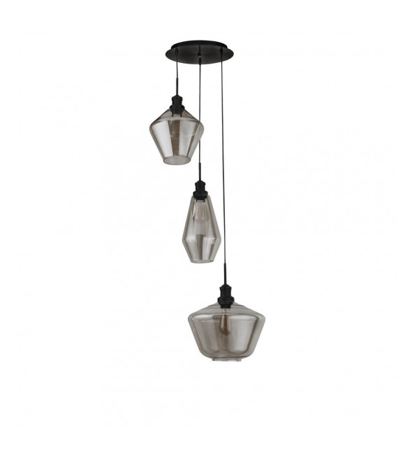 Mia Pendelleuchte Stahl Schwarz 3-flammig 150cm
