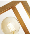Lampe de table Square 1 ampoule Plastique,bois de bambou tissé Noir,bois naturel