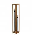 Floor lamp Square 2 bulbs Plastic, woven bamboo wood Black, natural wood