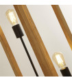 Lampadaire Square 2 ampoules Plastique,bois de bambou tissé Noir,bois naturel