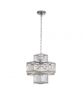 Colgante Glacier Acero dulce Cromo 1 bombilla 30cm