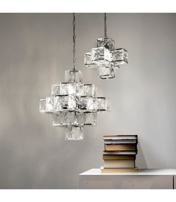 Ciondolo ghiacciaio Acciaio dolce Cromo 7 lampadine 56cm