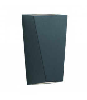 Outdoor garden wall light Frosted glass Black cast aluminum 2 bulbs 21cm