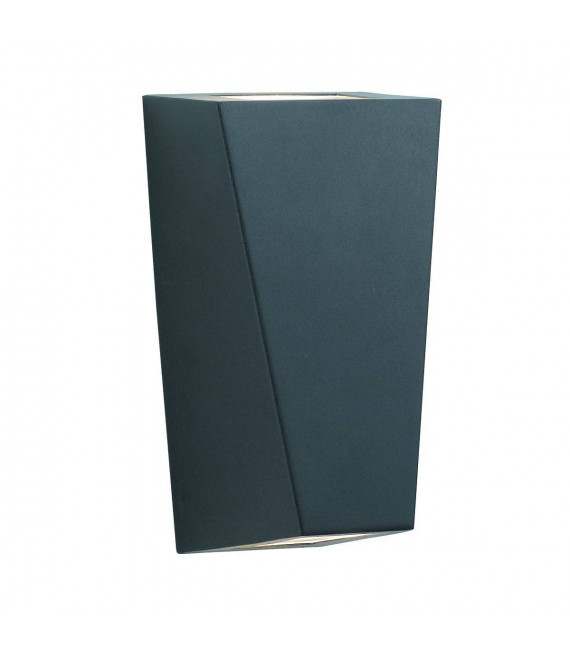 Applique da giardino per esterni Vetro smerigliato Alluminio pressofuso nero 2 lampadine 21cm