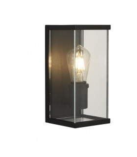 Lanterne de jardin Bakerloo 1 ampoule Verre,moulage Aluminium en métal Noir,Transparent