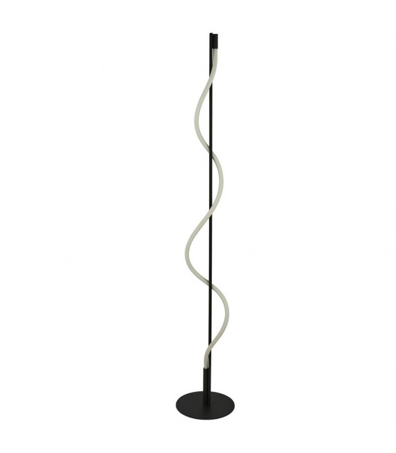 Lampada da terra a LED integrata in silicone Snake, acciaio dolce bianco, nero opaco