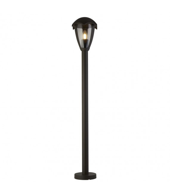 Bluebel garden bollard 1 bulb Plastic, Aluminum molding in metal Gray, Clear
