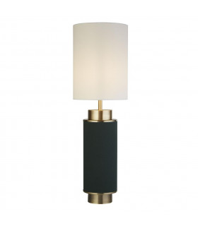 Flask Tischlampe Kunststoff, Stoff, Stahl weiß, Messing antik, grün 1 Glühbirne 49cm