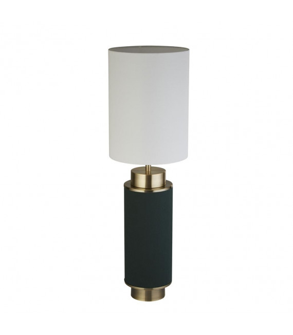 Lámpara de mesa Flask Plástico, tela, acero dulce blanco, latón envejecido, verde 1 bombilla 49cm