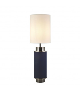 Flask Tischlampe Kunststoff, Stoff, Baustahl Weißnickel, Blau, Schwarz 1 Glühbirne 49cm