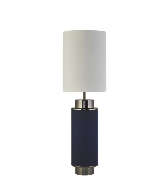 Flask Tischlampe Kunststoff, Stoff, Baustahl Weißnickel, Blau, Schwarz 1 Glühbirne 49cm