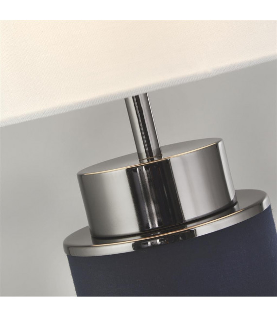 Flask Tischlampe Kunststoff, Stoff, Baustahl Weißnickel, Blau, Schwarz 1 Glühbirne 49cm