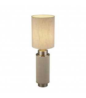 Lámpara de mesa Flask Plástico, tela, acero dulce Níquel blanco, acabado satinado, Hesse 1 bombilla 49cm