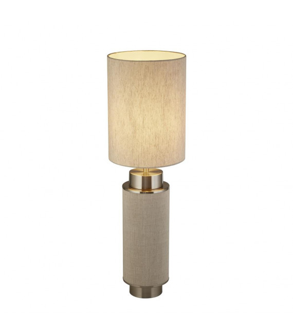 Flask table lamp Plastic, fabric, mild steel White nickel, satin finish, Hesse 1 bulb 49cm