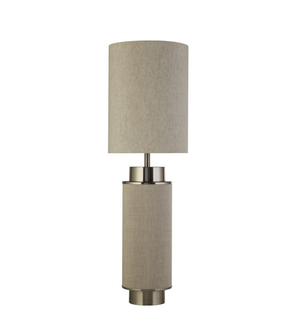 Lampe de table Flask Plastique,tissu,acier doux Nickel blanc,satiné,Hesse 1 ampoule 49cm