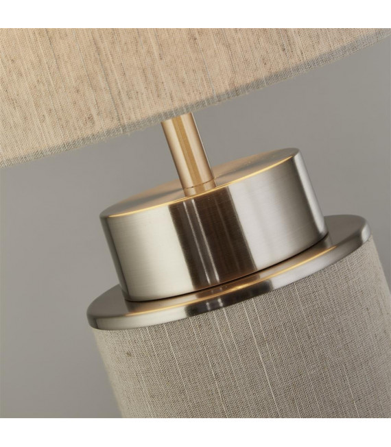 Flask table lamp Plastic, fabric, mild steel White nickel, satin finish, Hesse 1 bulb 49cm