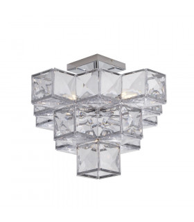 Plafoniera Glacier Acciaio dolce Cromo 5 lampadine 39cm