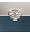 Plafonnier Glacier Acier doux Chrome 5 ampoules 39cm