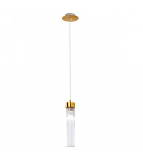 Suspension design Raggio Feuille d'or 1 ampoule 28cm