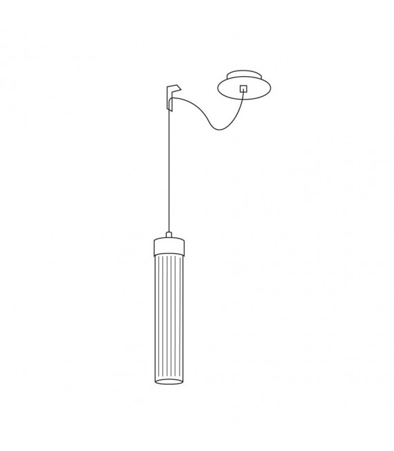 Lampada a sospensione design Raggio Foglia oro 1 lampadina 28cm