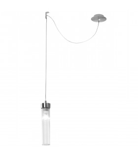 Suspension design Raggio Feuille d'argent 1 ampoule 28cm