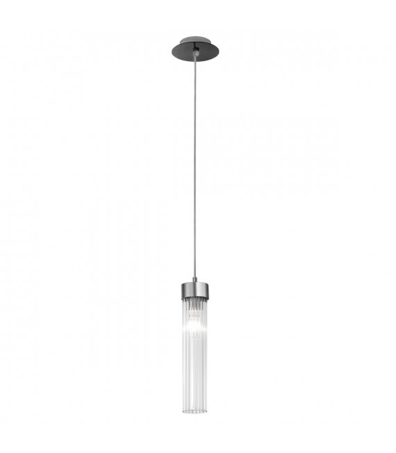 Suspension design Raggio Brun brossé 1 ampoule 28cm