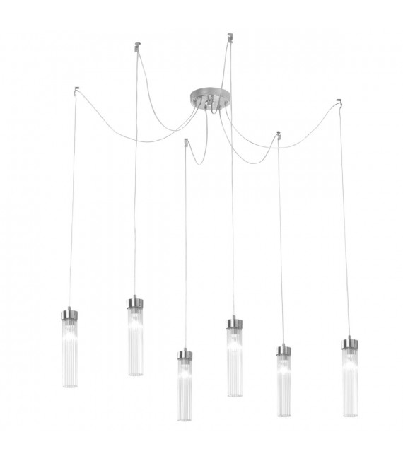 Raggio Pendelleuchte Blattsilber 6 Glühbirnen 28cm