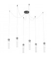 Suspension Raggio Brun brossé 6 ampoules 28cm