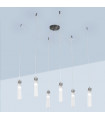 Suspension Raggio Brun brossé 6 ampoules 28cm
