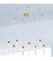 Suspension Raggio Feuille d'or 8 ampoules 28cm