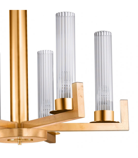 Suspension Raggio 6 ampoules Feuille d'or