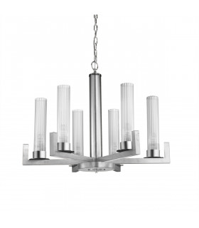 Suspension Raggio 6 ampoules Feuille d'argent