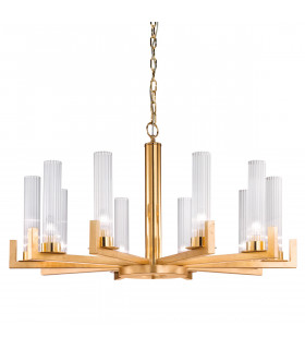 Raggio pendant lamp 10 gold leaf bulbs