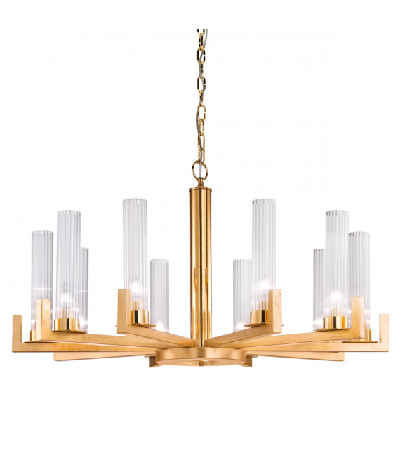 Raggio pendant lamp 10 gold leaf bulbs