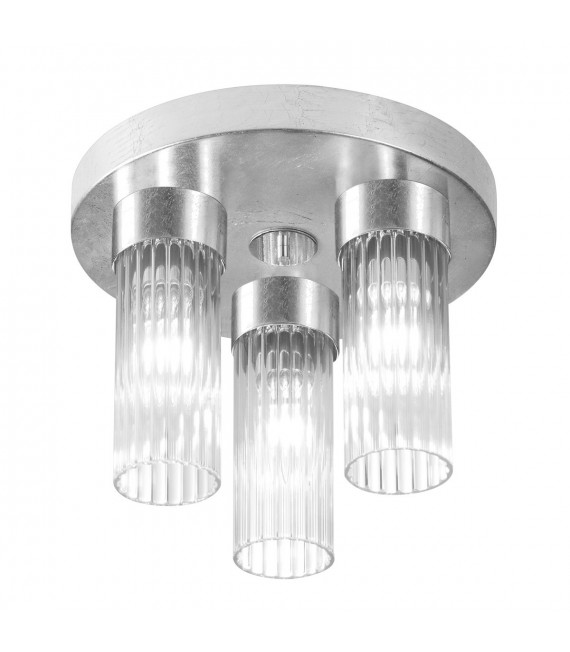 Plafonnier Giro Feuille d'argent 3 ampoules 21,5cm