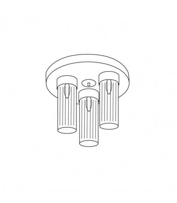 Plafonnier Giro Feuille d'argent 3 ampoules 21,5cm