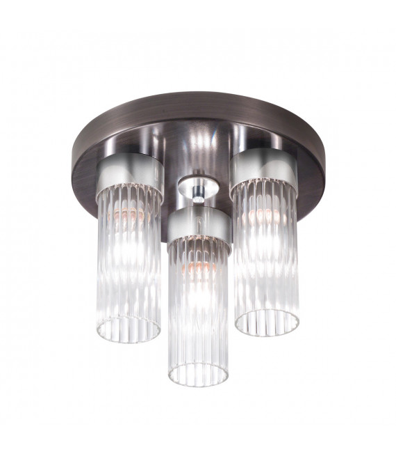 Plafonnier Giro Brun brossé 3 ampoules 21,5cm