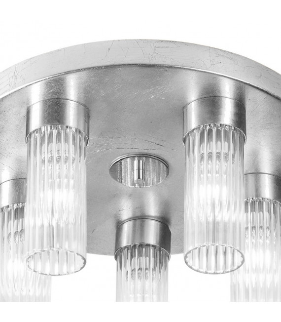 Giro 5-light silver leaf ceiling light