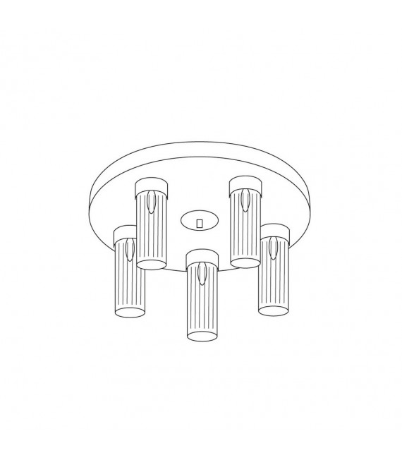Plafonnier Giro 5 ampoules Feuille d'argent
